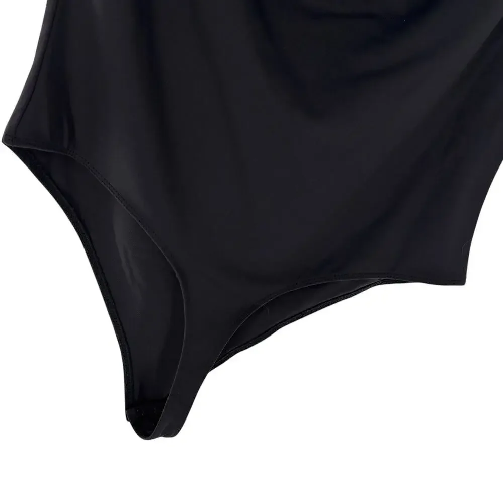 Camila Coelho Black Off The Shoulder One Piece Bodysuit